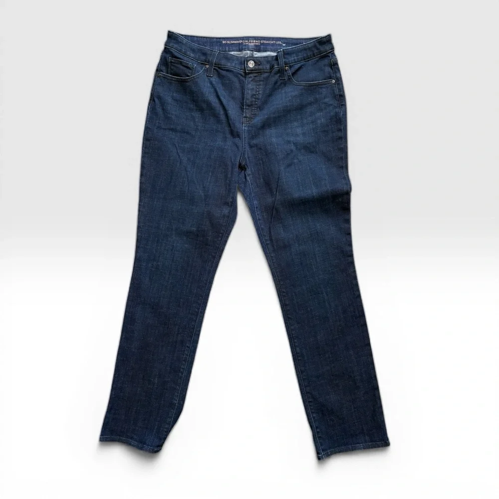 👖 NWOT Chico’s So Slimming Girlfriend Jeans | Indigo Straight Leg | Size 12 - Picture 4 of 8